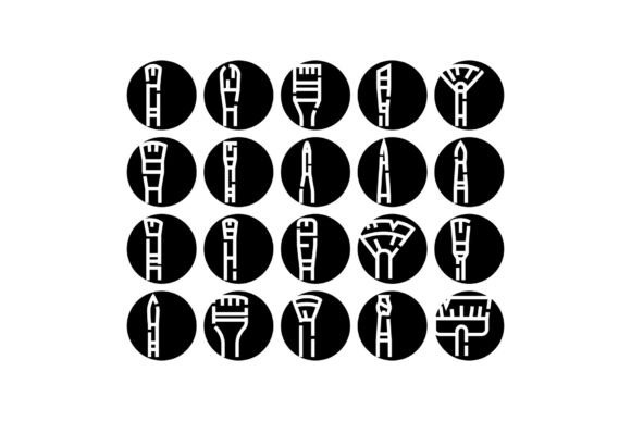 Art Brushes Glyph Icons for Design