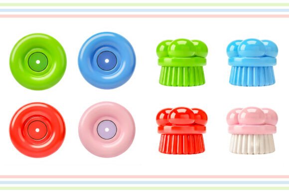 Colorful Kids Scrubbing Brushes Set Assets