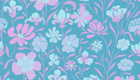 Elevating Surface Design with the Pink Mint Teal Meadow Floral Pattern
