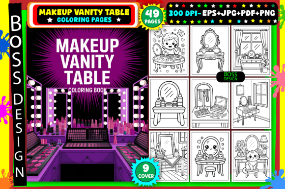 Exploring the Art of Relaxation with Makeup Vanity Table Coloring Pages