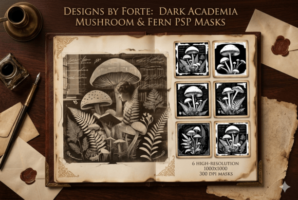 Mastering Dark Academia Design: A Guide to Using Mushroom Fern PSP Masks in Digital Art