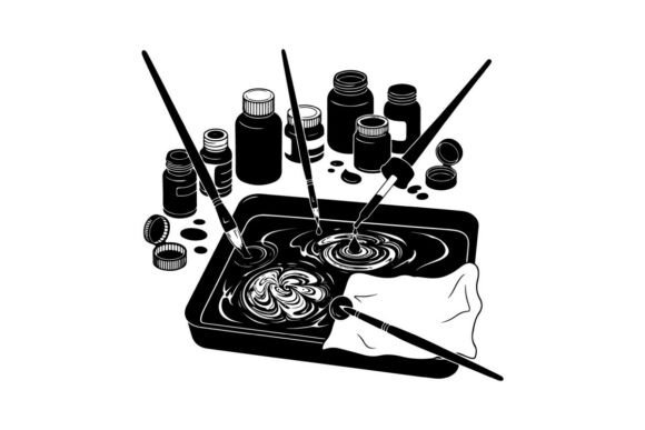 Mastering Minimalist Design with Ink Painting Tools and Silhouette Vector Art