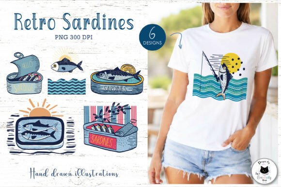 Retro Sardines Sublimation Clipart PNG: A Guide to Summer Crafting
