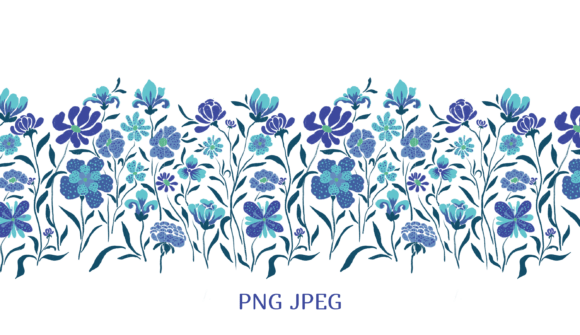 Seamless Blue Floral Border PNG Art: A Guide to Hand-Drawn Digital Textures