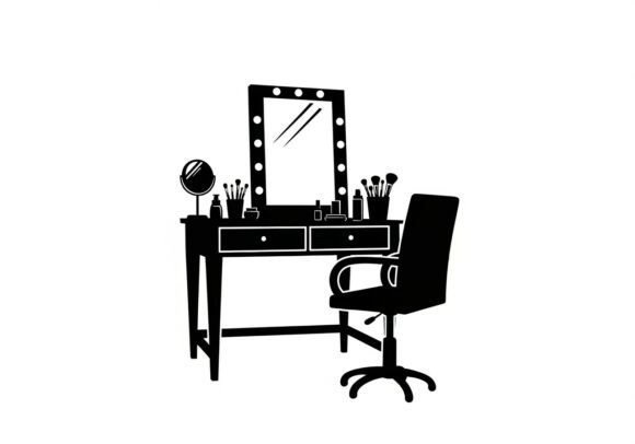 Silhouette Vanity Table Makeup Brushes: Evaluating Vector Assets for Beauty Design
