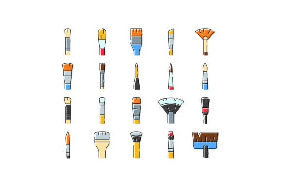 Various Paint Brushes Set for Artistry Essentials
